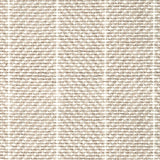 Wool broadloom carpet swatch in a herringbone stripe in beige and cream.