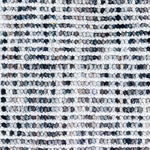 Wool broadloom carpet swatch in a looped stripe weave in white, blue and gray.