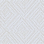 Wool broadloom carpet swatch in a geometric diamond print in white.