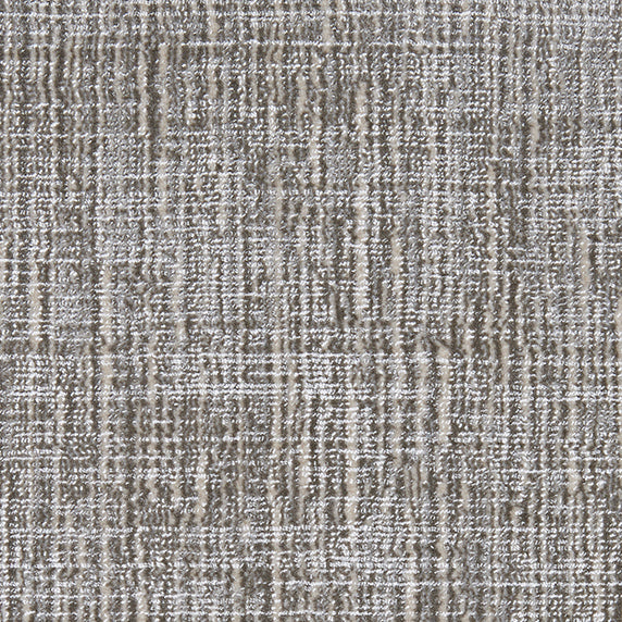 Wool-nylon broadloom carpet swatch in a textured blend of gray, charcoal and tan.