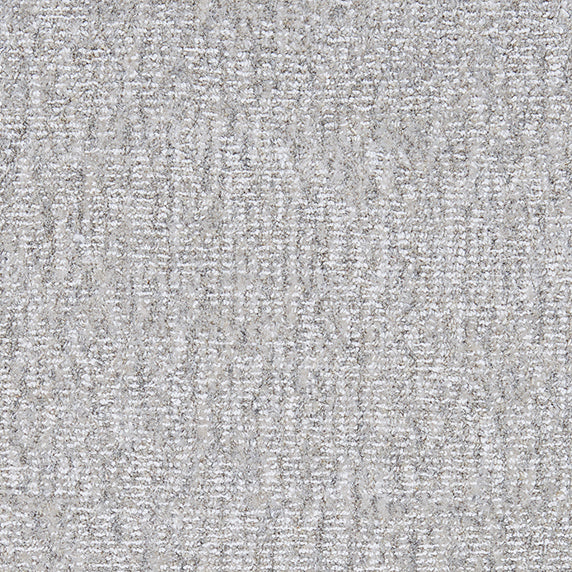 Wool-nylon broadloom carpet swatch in a textured blend of gray shades and cream.