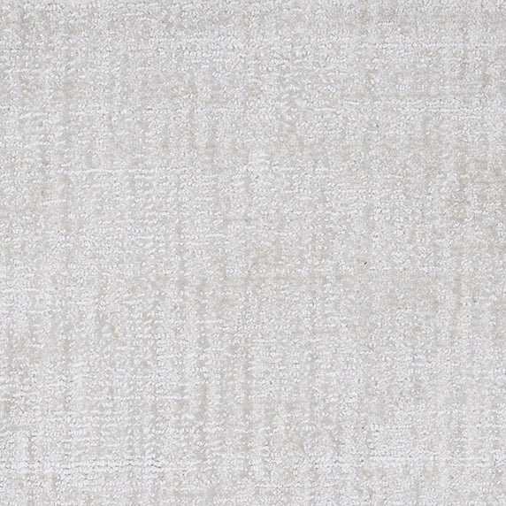 Wool-nylon broadloom carpet swatch in a textured blend of white shades.