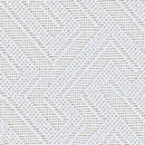 Wool broadloom carpet swatch in a geometric linear print in white.
