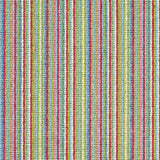 Wool broadloom carpet swatch in a thin stripe pattern in shades of bright green, blue, pink and red.