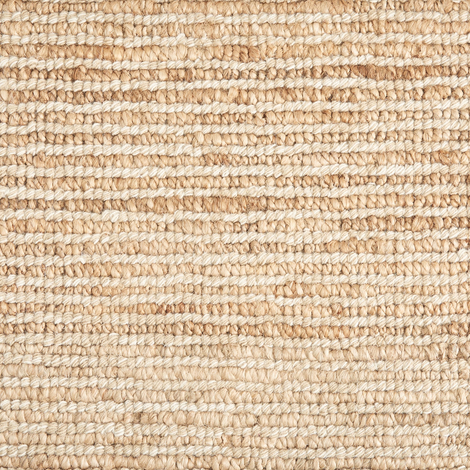 Wool broadloom carpet swatch in a striped gold and cream weave pattern.