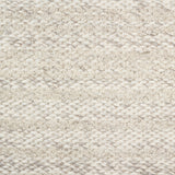 Wool broadloom carpet swatch in a textured stripe weave in cream.