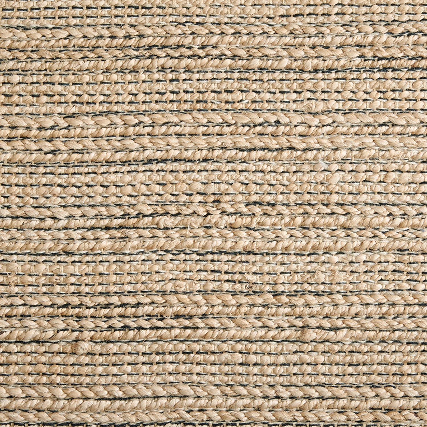 Jute broadloom carpet swatch in a flatweave in a natural shade.