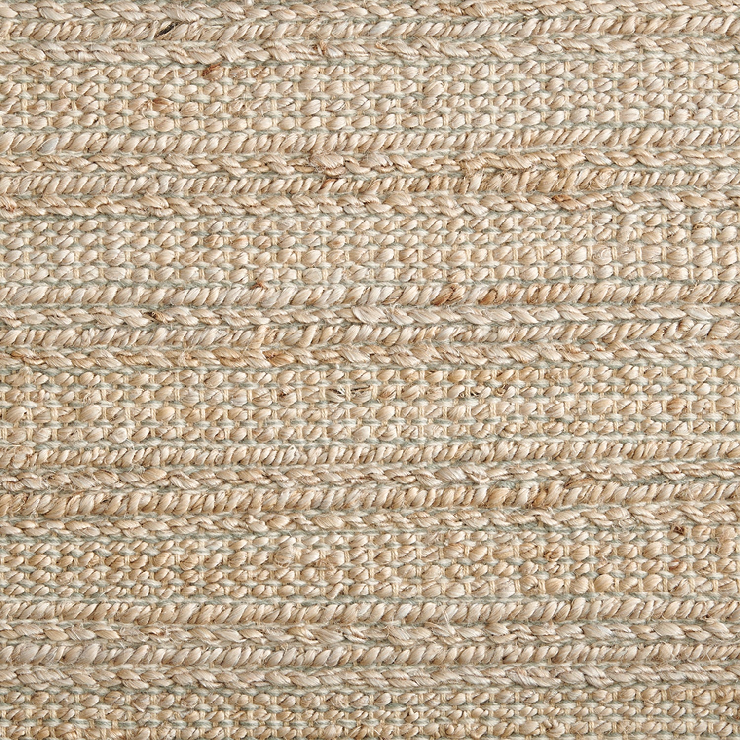 Jute broadloom carpet swatch in a flatweave in a cream shade.