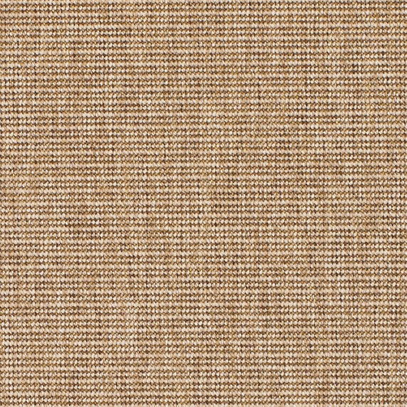 Outdoor broadloom carpet swatch in a striped weave in mottled tan and brown.