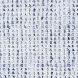 Wool broadloom carpet swatch in a high-pile loop weave in cream and shades of gray-blue.