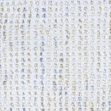 Wool broadloom carpet swatch in a high-pile loop weave in white and shades of cream and brown.