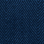 Nylon broadloom carpet swatch in a striped herringbone weave in dark navy.