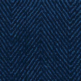 Nylon broadloom carpet swatch in a striped herringbone weave in dark navy.