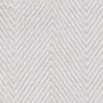 Nylon broadloom carpet swatch in a striped herringbone weave in white.