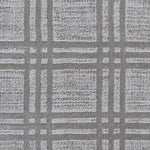 Nylon broadloom carpet swatch in a dimensional plaid weave in graphite.