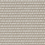 Outdoor broadloom carpet swatch in a textured linear weave in shades of white, cream and brown.