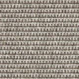 Outdoor broadloom carpet swatch in a textured linear weave in shades of gray and brown.