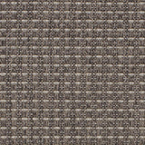 Outdoor broadloom carpet swatch in a dimensional grid weave in gray and brown.