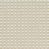 Outdoor broadloom carpet swatch in a dimensional grid weave in white and gold.