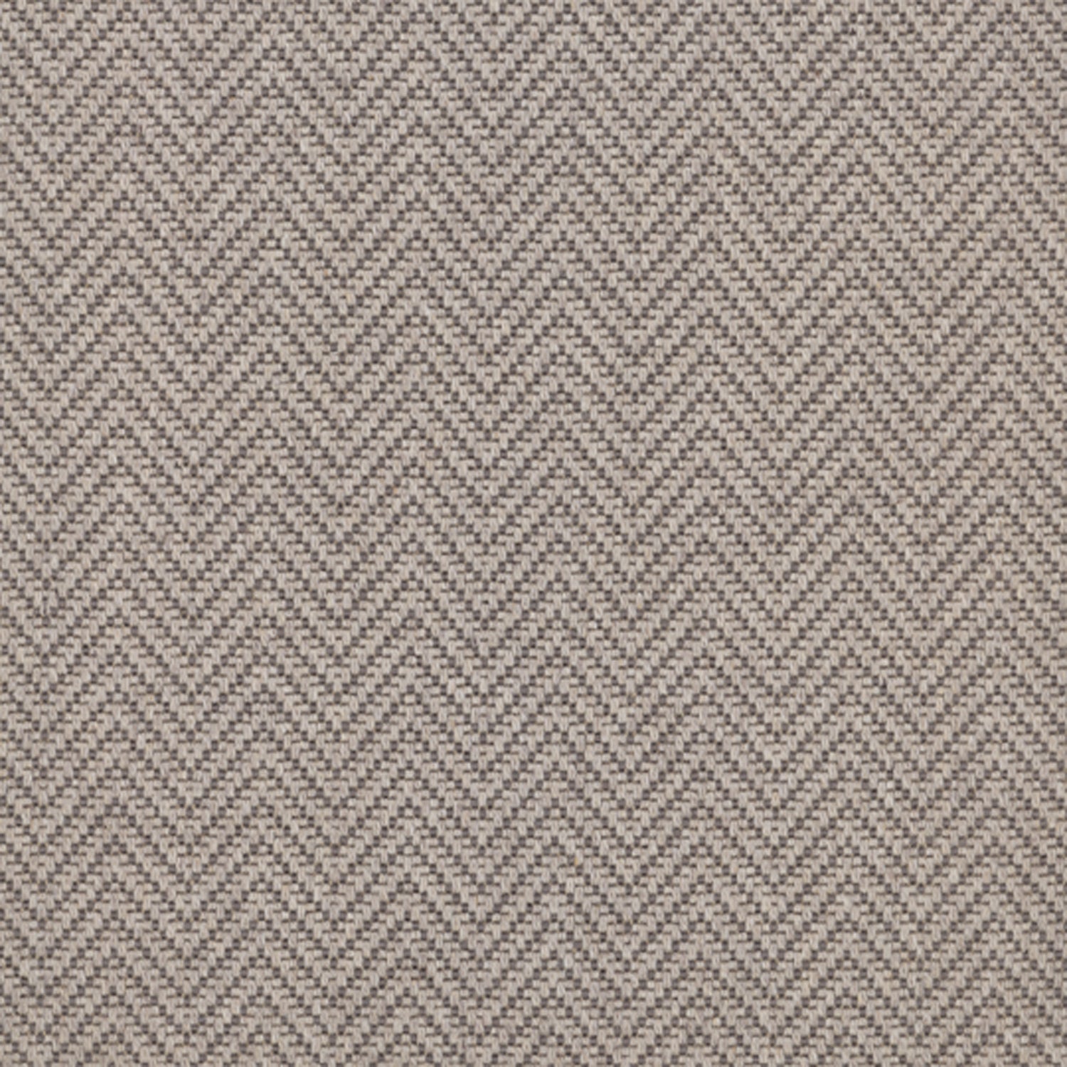 Wool broadloom carpet swatch in a herringbone weave in gray and greige.