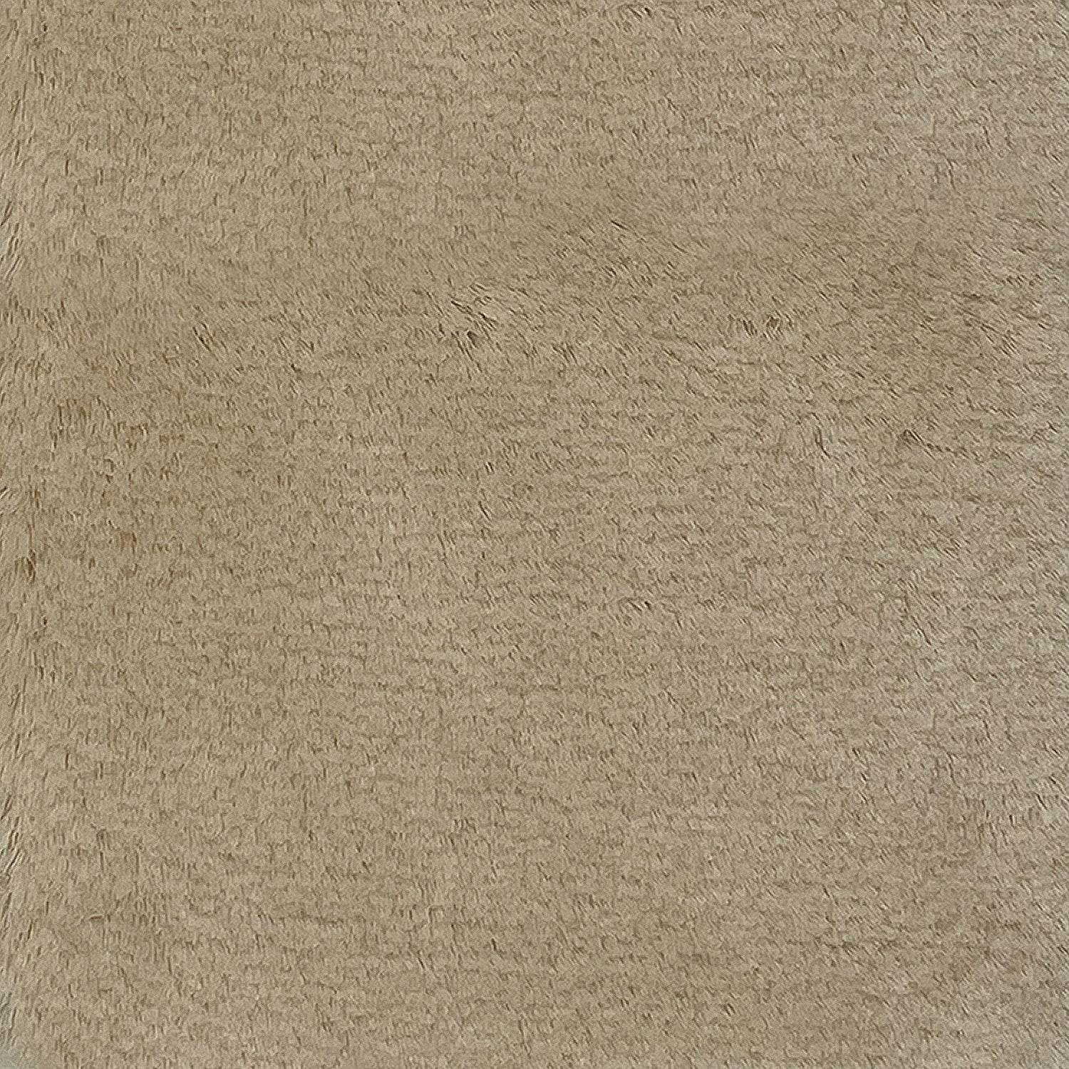 High-pile cream shearling rug swatch. 