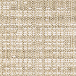 Wool broadloom carpet swatch in an abstract grid print in tan and cream.