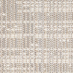 Wool broadloom carpet swatch in an abstract grid print in gray and cream.