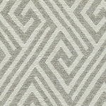 Wool-blend broadloom carpet swatch in an interlocking linear diamond pattern in cream and silver.