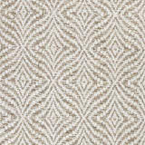 Wool broadloom carpet swatch in a dense diamond stripe pattern in white on a mottled cream field.