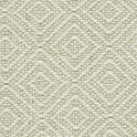 Wool broadloom carpet swatch in a chunky diamond lattice weave in cream.