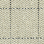 Wool broadloom carpet swatch in a plaid herringbone weave in cream and gray.