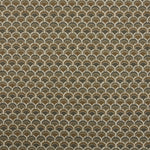 Swatch of fabric with a repeating Japanese-inspired scalloped pattern in shades of brown and tan.
