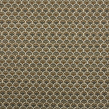 Swatch of fabric with a repeating Japanese-inspired scalloped pattern in shades of brown and tan.