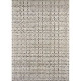 Rectangular rug in a small-scale honeycomb pattern in dark gray on a gray field.