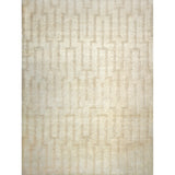 Rectangular high-pile rug in a dimensional abstract line pattern on a cream field.
