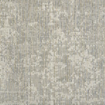 Wool-blend broadloom carpet swatch in a dimensional abstract weave in mottled gray, tan and cream.