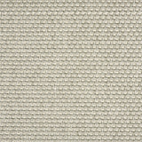 Outdoor broadloom carpet swatch in a flat grid weave in silver and cream.