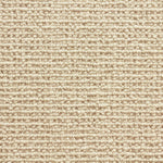 Wool broadloom carpet swatch in a chunky loop weave in cream.