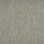 Outdoor broadloom carpet swatch in a ribbed flat weave in mottled gray and silver.