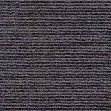 Wool broadloom carpet swatch in a chunky ribbed weave in charcoal.