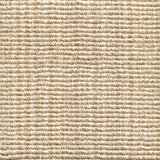 Wool broadloom carpet swatch in a chunky striped weave in cream and tan.