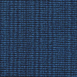 Wool broadloom carpet swatch in a chunky striped weave in blue and navy.