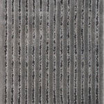 Wool-blend broadloom carpet swatch in a dimensional ribbed weave in gray.