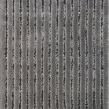 Wool-blend broadloom carpet swatch in a dimensional ribbed weave in gray.